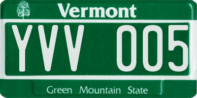 VT license plate YVV005