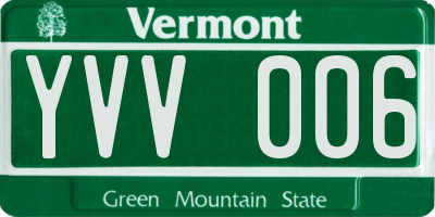 VT license plate YVV006