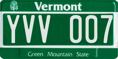 VT license plate YVV007