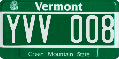 VT license plate YVV008