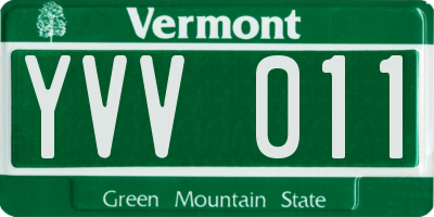 VT license plate YVV011