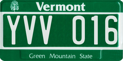 VT license plate YVV016