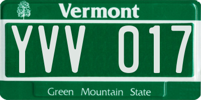 VT license plate YVV017