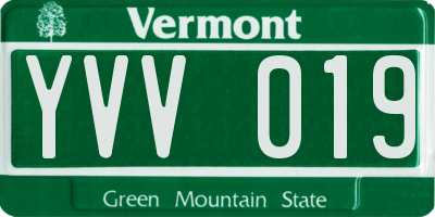 VT license plate YVV019