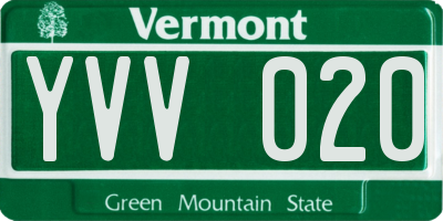 VT license plate YVV020