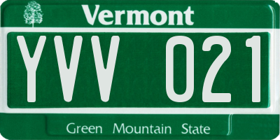 VT license plate YVV021