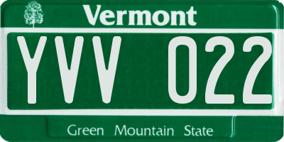 VT license plate YVV022