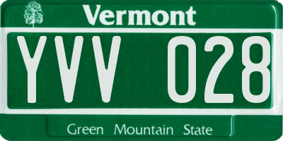 VT license plate YVV028