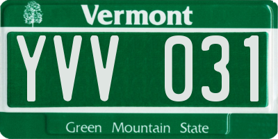 VT license plate YVV031