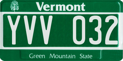 VT license plate YVV032