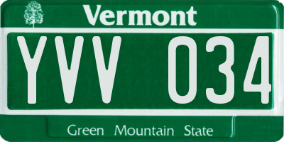 VT license plate YVV034