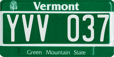 VT license plate YVV037