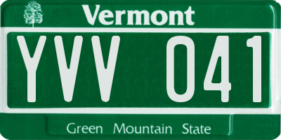 VT license plate YVV041