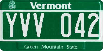VT license plate YVV042