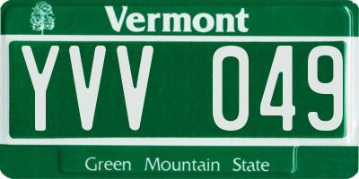 VT license plate YVV049