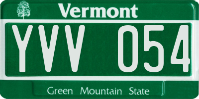 VT license plate YVV054