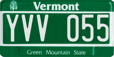 VT license plate YVV055
