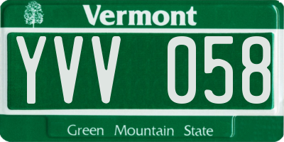 VT license plate YVV058