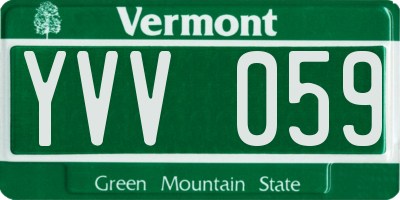VT license plate YVV059