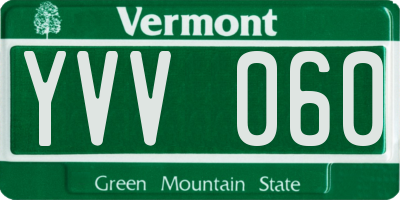 VT license plate YVV060