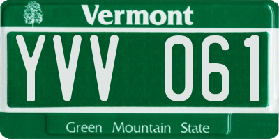 VT license plate YVV061
