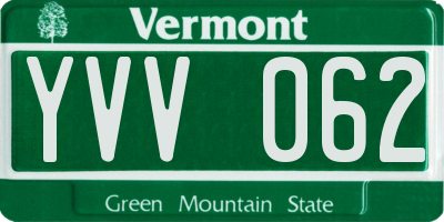 VT license plate YVV062