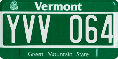 VT license plate YVV064
