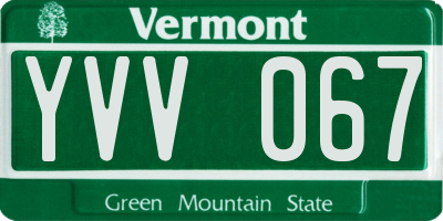 VT license plate YVV067