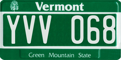 VT license plate YVV068
