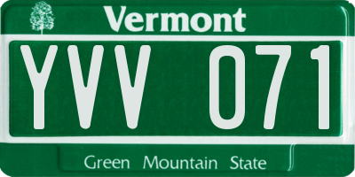 VT license plate YVV071