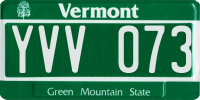 VT license plate YVV073
