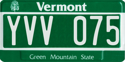 VT license plate YVV075