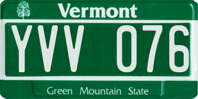 VT license plate YVV076