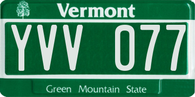 VT license plate YVV077