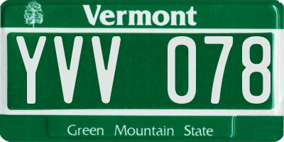 VT license plate YVV078
