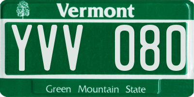 VT license plate YVV080