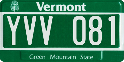 VT license plate YVV081