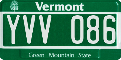 VT license plate YVV086