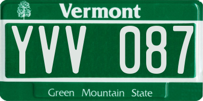 VT license plate YVV087