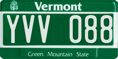 VT license plate YVV088