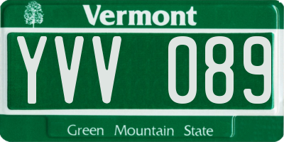 VT license plate YVV089
