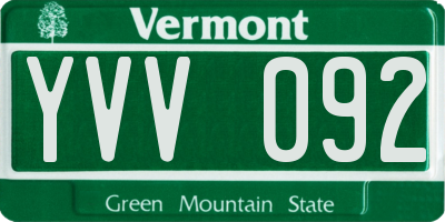 VT license plate YVV092
