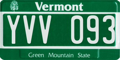 VT license plate YVV093