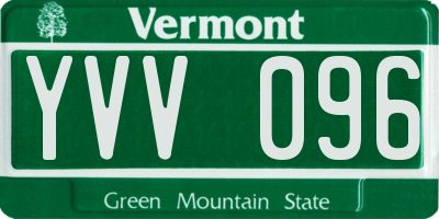 VT license plate YVV096
