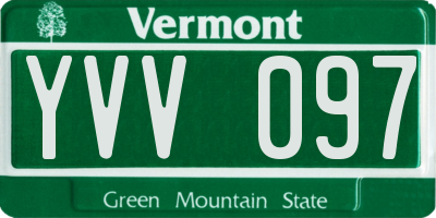 VT license plate YVV097