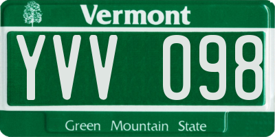 VT license plate YVV098