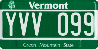 VT license plate YVV099