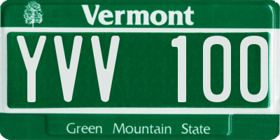 VT license plate YVV100
