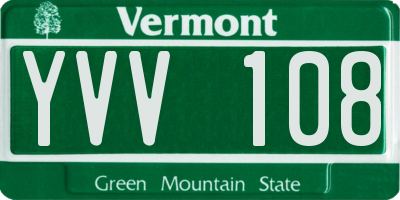 VT license plate YVV108