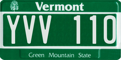 VT license plate YVV110